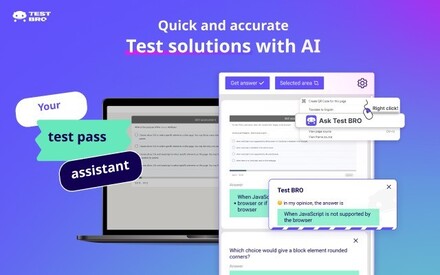 Test Bro extension that can assist and help you to pass and solve online exam or test.